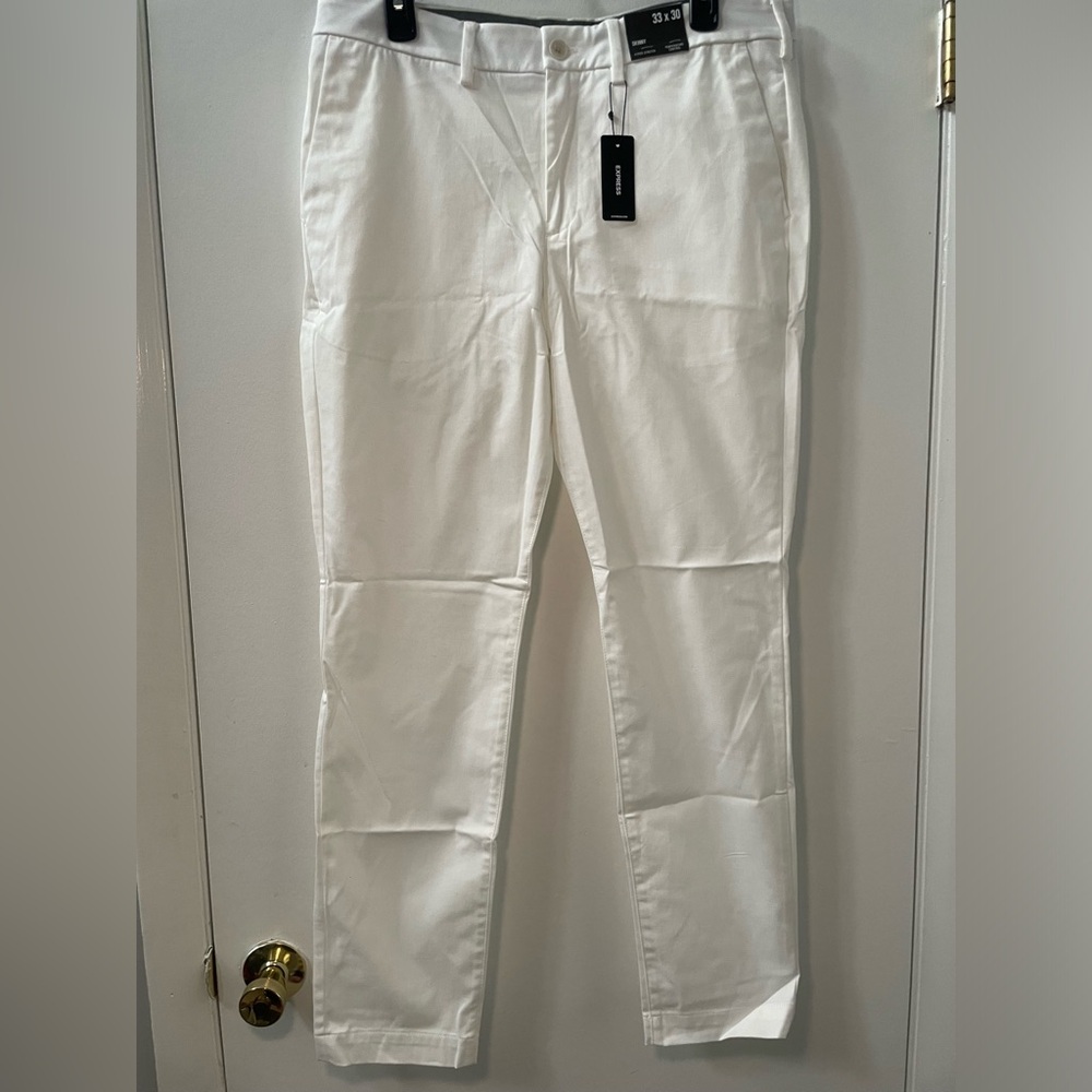NWT men’s white linen express pants